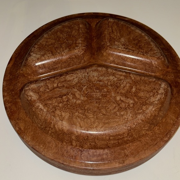 Vintage 1950’s KYS-ITE #231 Melamine Melmac Cork Pattern 11” set of 8 Plates - Picture 4 of 7